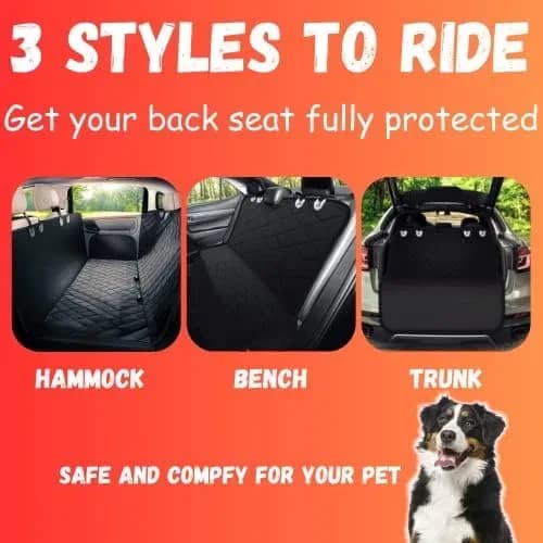 Dog car seat cover size and dimensions diagram