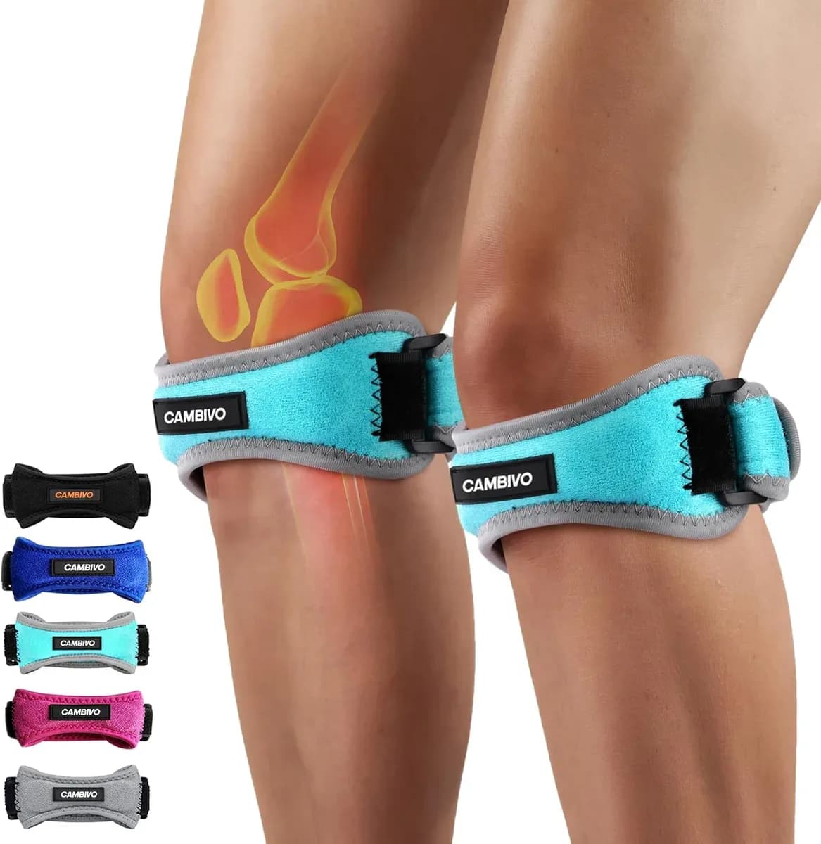 Lake blue patella tendon knee strap for running and sports