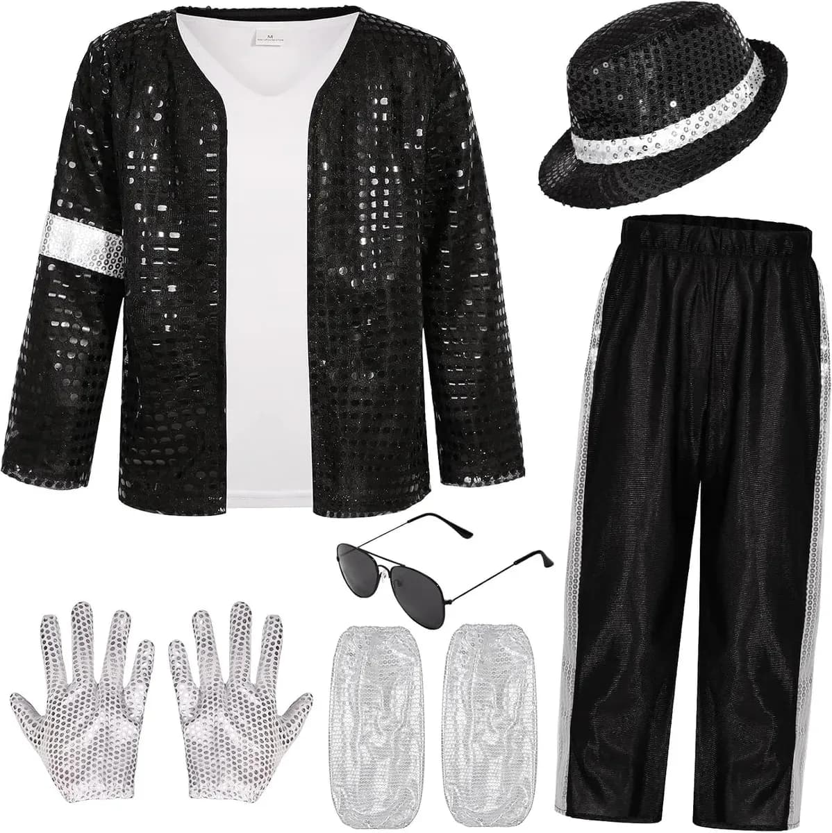 Sequin jacket and hat from the kids 80s pop star costume
