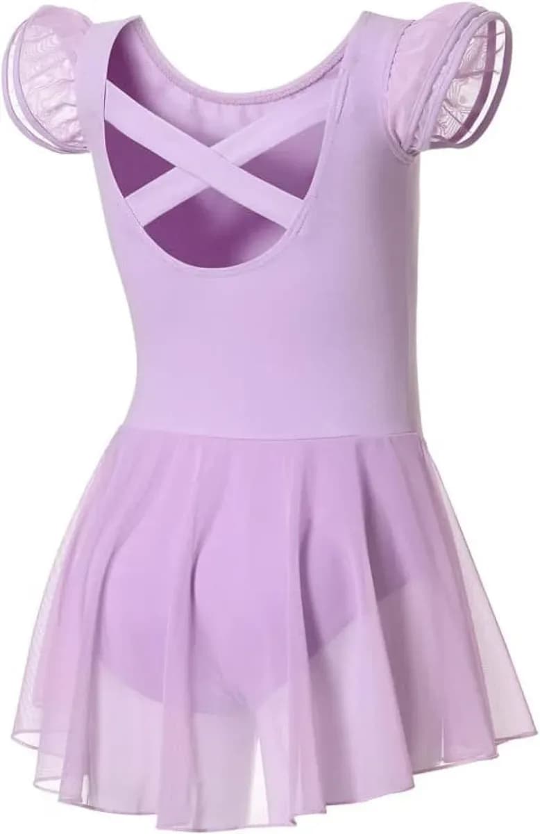Lilac girls ballet leotard with skirt for recitals