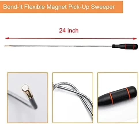 Close-up of the magnetic pickup tool magnet head and grip