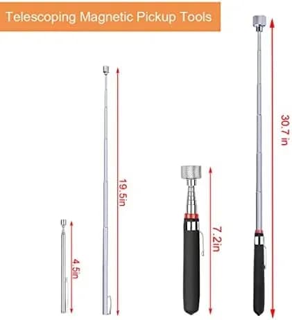 Magnetic pickup tool set size and extended lengths