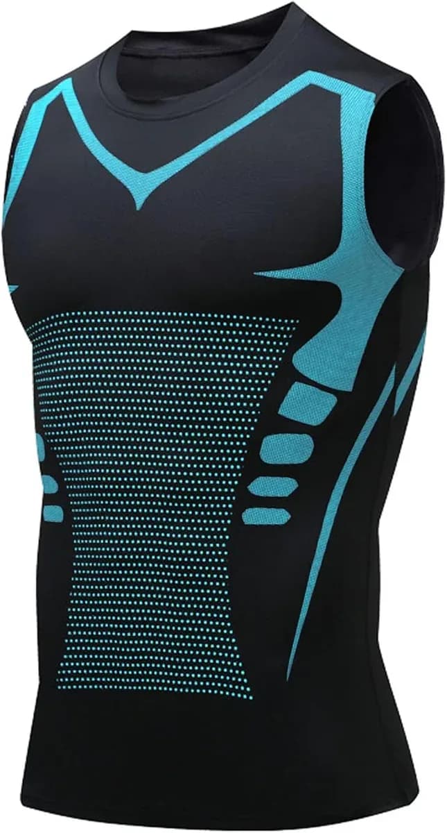 Sleeveless compression tank top for men in black