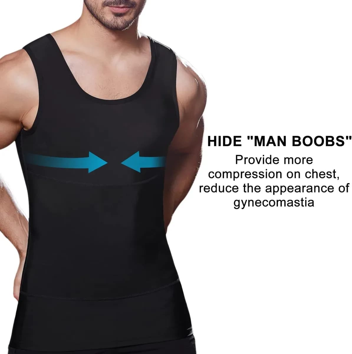 Product photo of the slimming compression vest chest compression zone