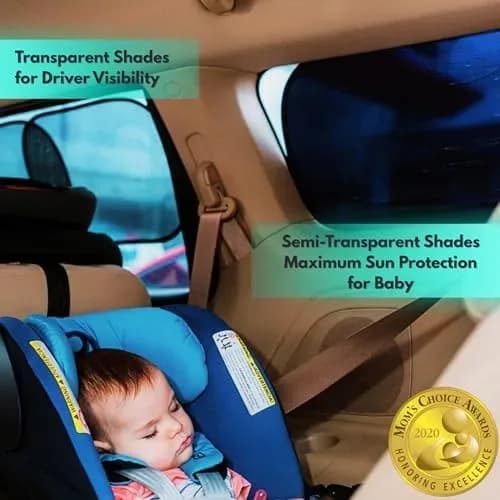 Close-up of a car window sun shades panel and edge