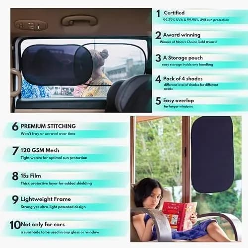 Features of the UV-blocking car window sun shades