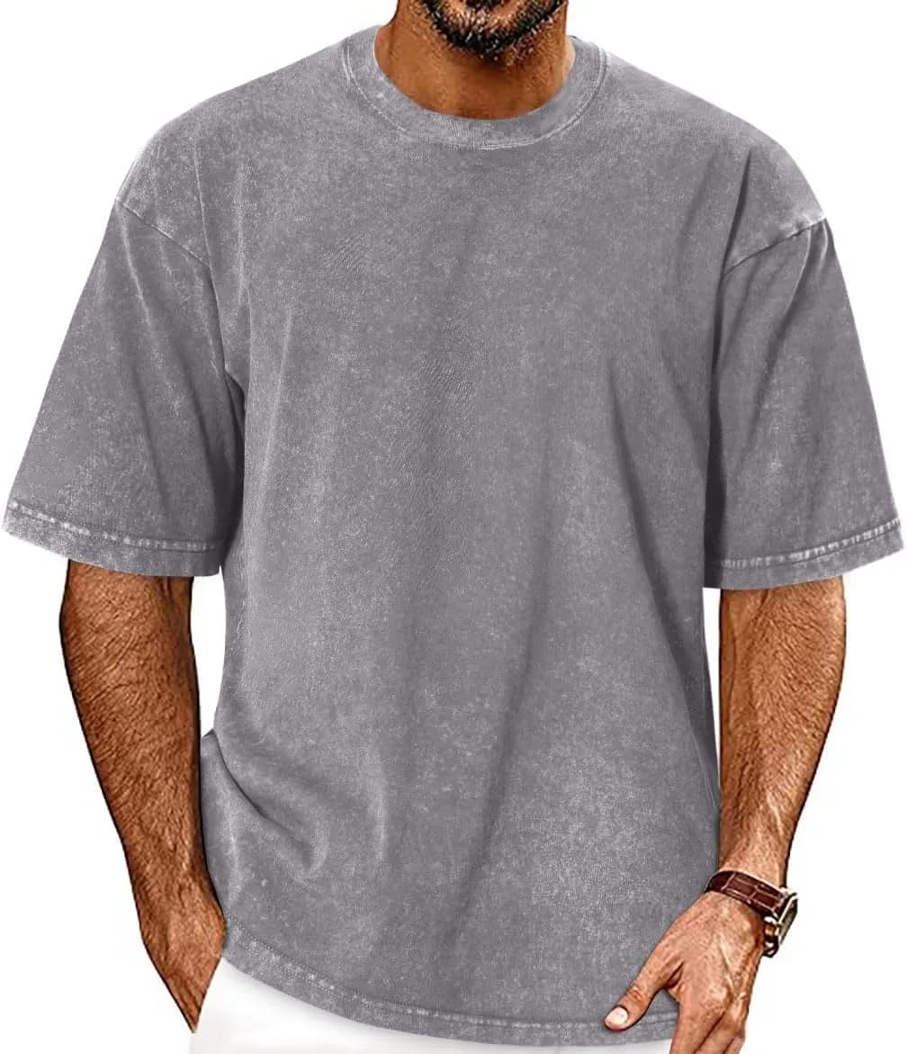 Oversized t-shirt for men in washed grey