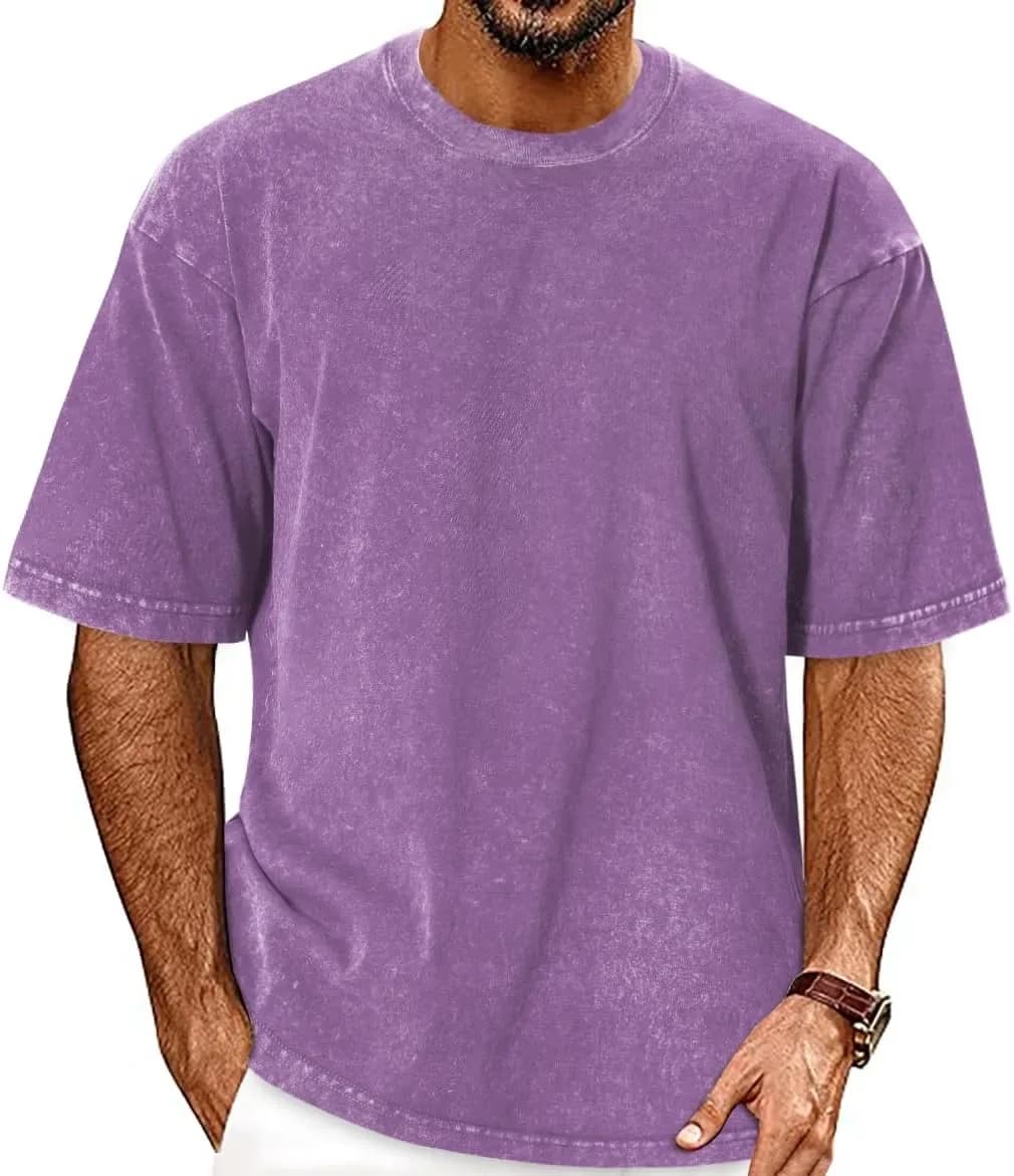 Oversized t-shirt for men in washed purple