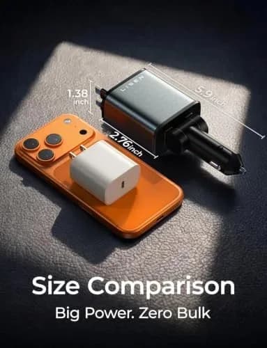 Main features of the 84W retractable car charger