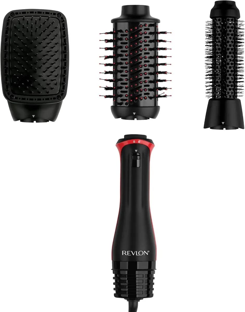3-in-1 hair dryer brush set with interchangeable styling heads