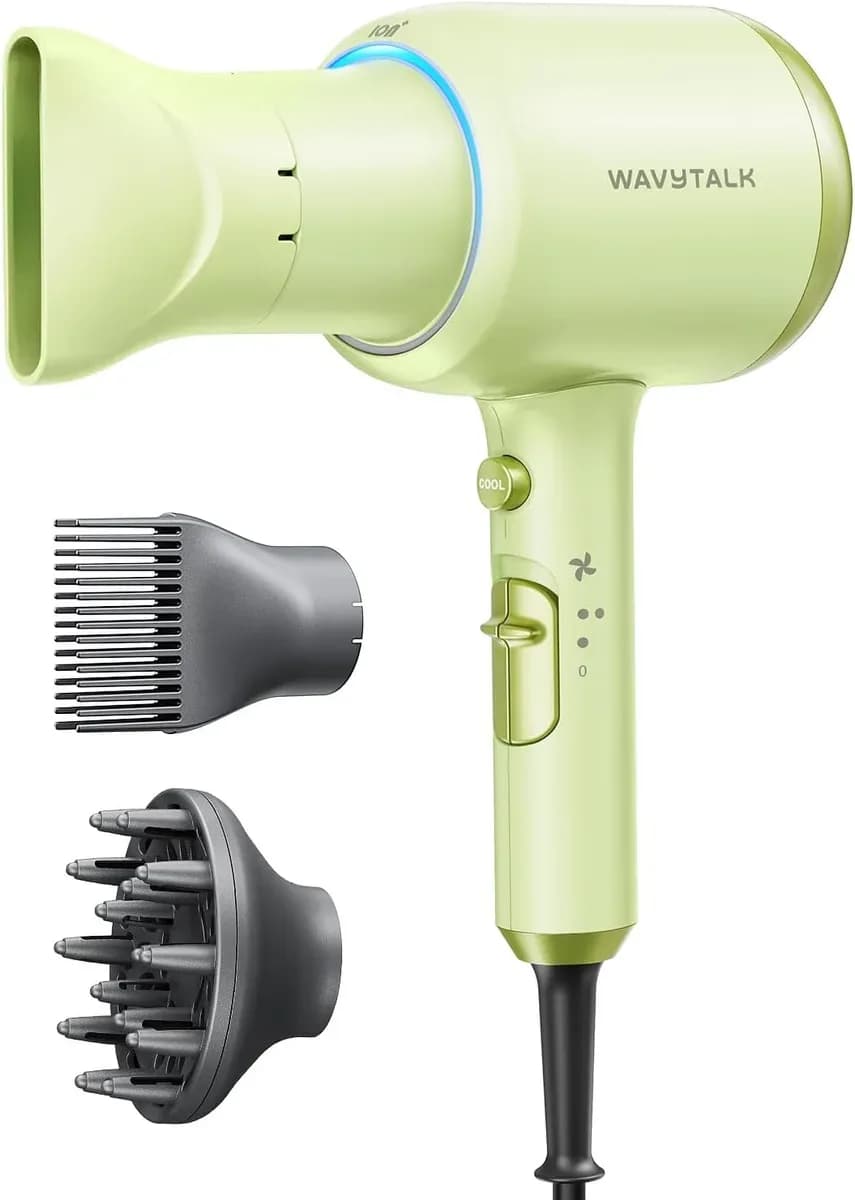 Green ionic hair dryer with diffuser