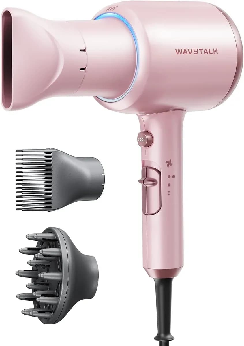 Pink ionic hair dryer with diffuser