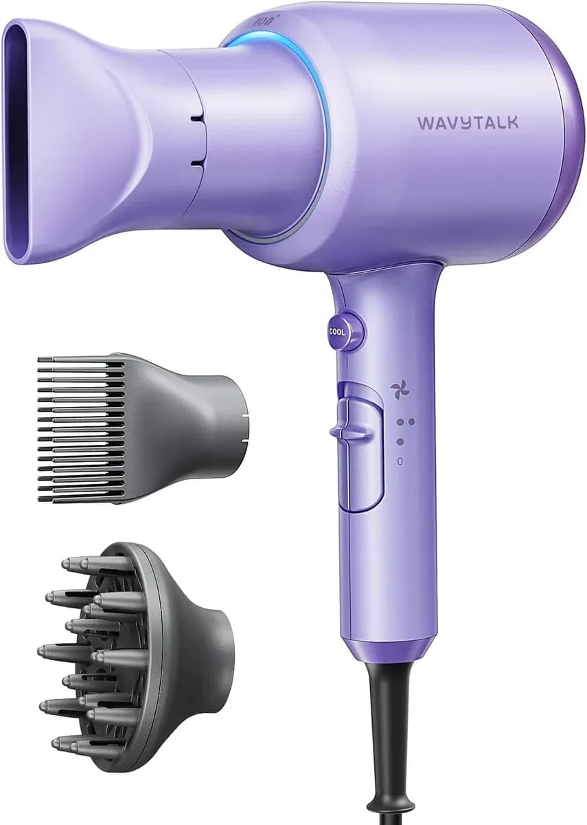 Purple ionic hair dryer with diffuser