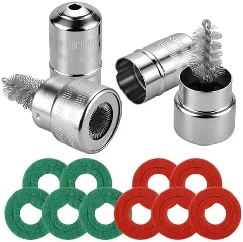 Battery terminal cleaner kit with two brushes and felt washers