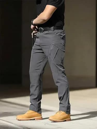 Close-up of the tactical cargo pants fabric and stitching