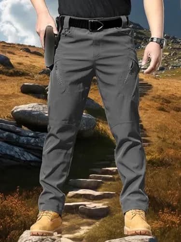 Tactical cargo pants worn outdoors on a hike