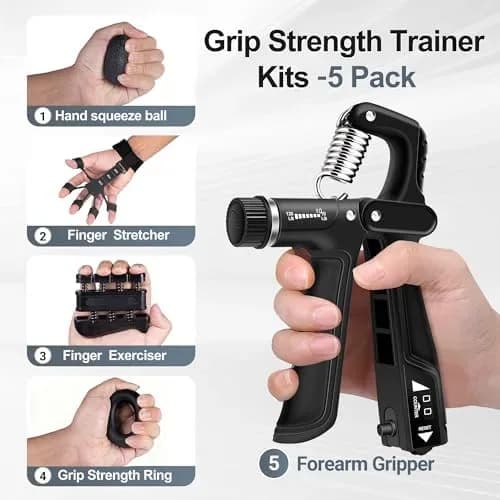 Grip strength trainer kit in use during a hand workout