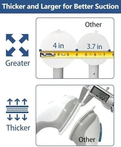 Suction cup grab bar size and dimensions in inches