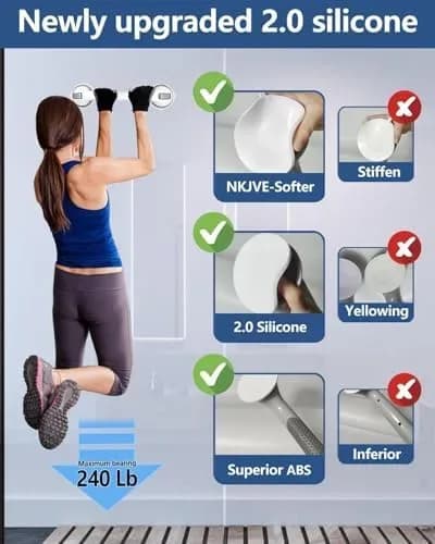 Suction cup grab bar fitted on a shower wall in use