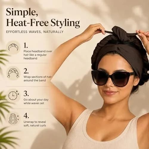 Heatless curling headband size and length measurements
