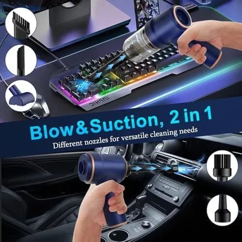 Feature overview of the 2-in-1 handheld car vacuum