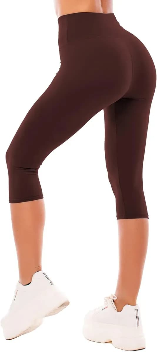 Brown high waisted leggings for women