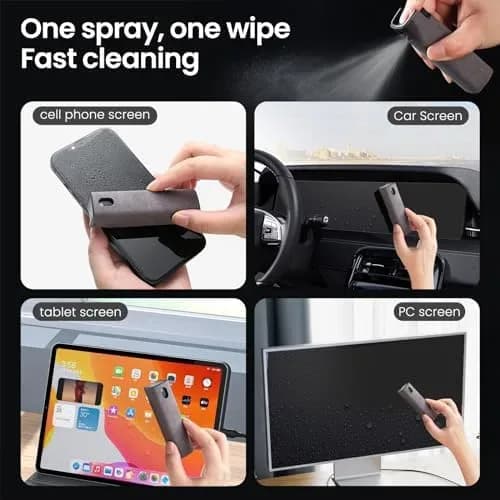 Close-up of the car screen cleaner spray nozzle and cap