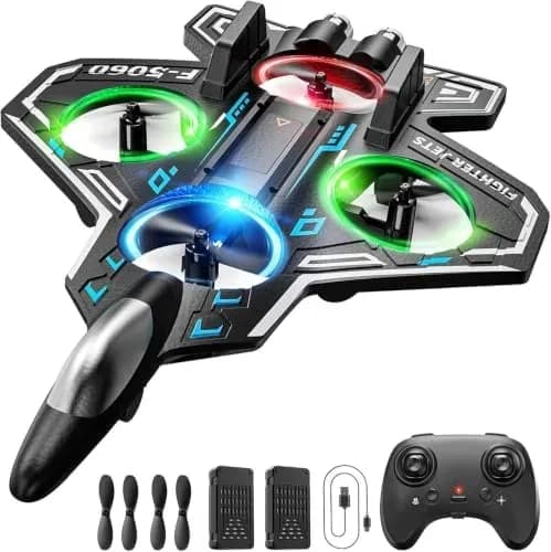 RC plane styled as a foam fighter jet with remote control