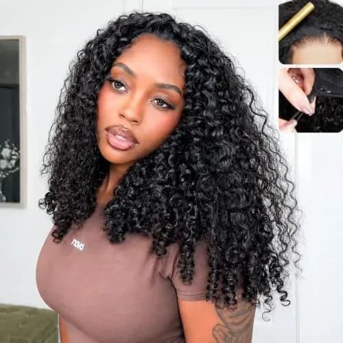 20 inch curly half wig human hair with full spiral curls