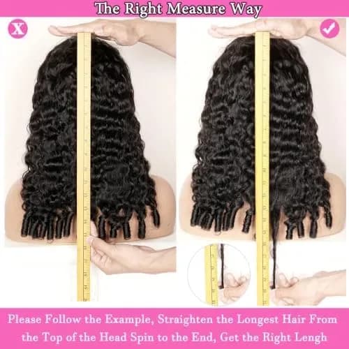 Woman wearing the curly half wig human hair blended at the hairline