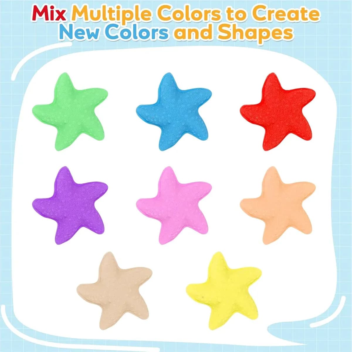 Mixing kinetic play sand colors to create new shades