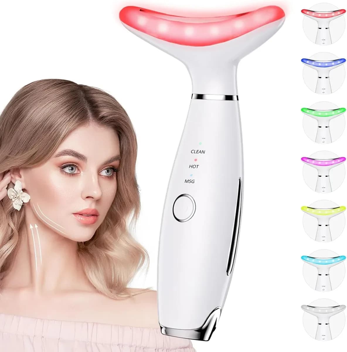 White LED face massager for face and neck
