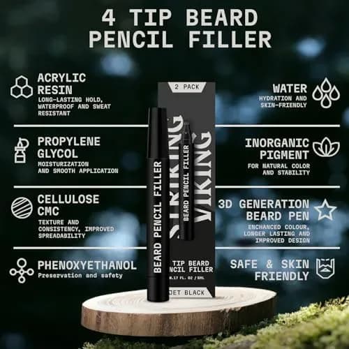 Close-up of the beard filler pen four-pronged tip