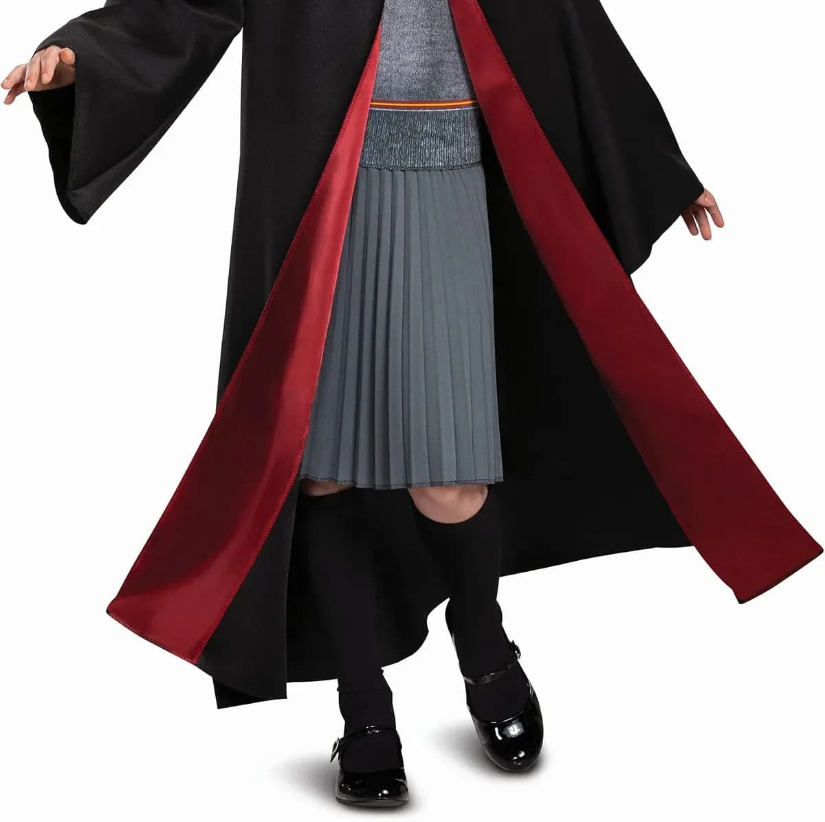 Red lining inside the kids wizard school costume robe