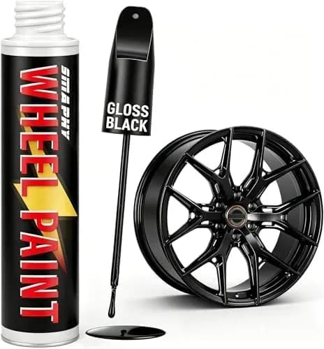Close-up view of the black rim touch up paint pen