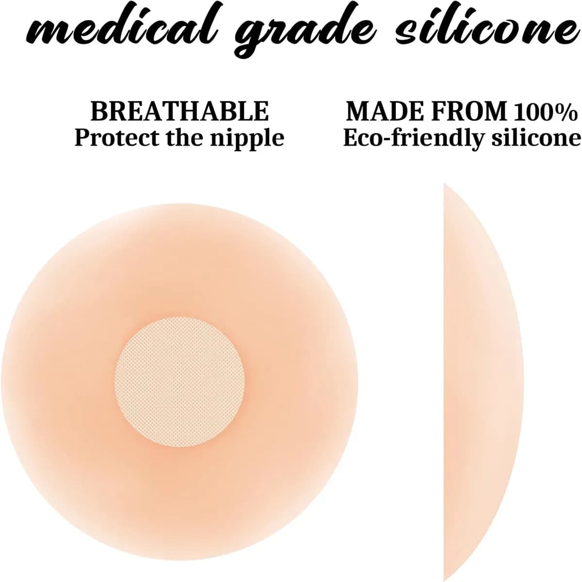 Close-up of reusable silicone nipple covers with feathered edges