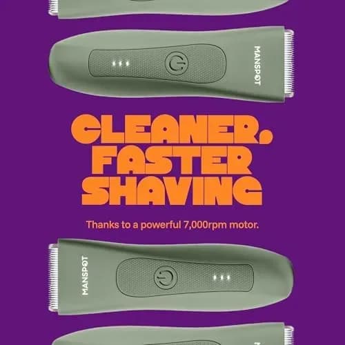 Close-up of the ceramic blade head on the body hair trimmer