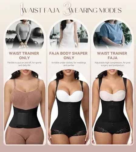Close-up detail of the faja colombiana body shaper fabric and hooks