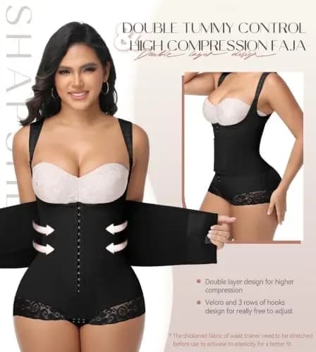 Faja colombiana body shaper worn under everyday clothes