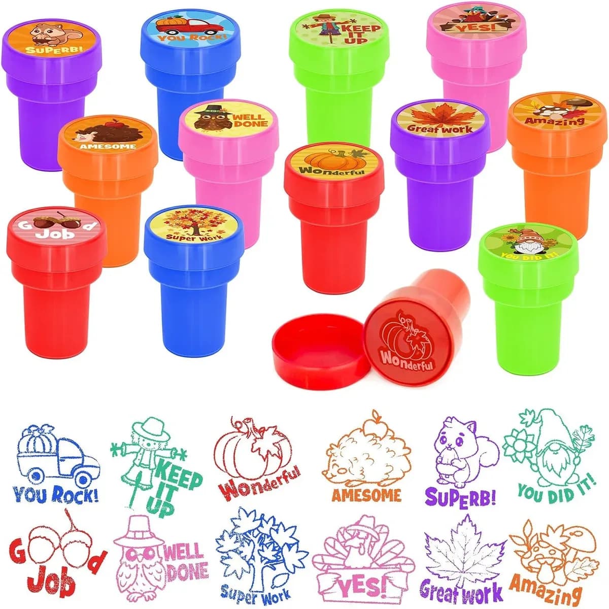 Self-inking stampers for kids in the seasonal theme