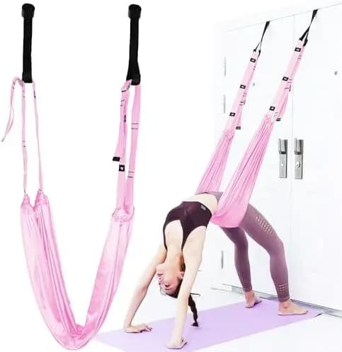 Leg stretcher strap set with door anchors and buckle