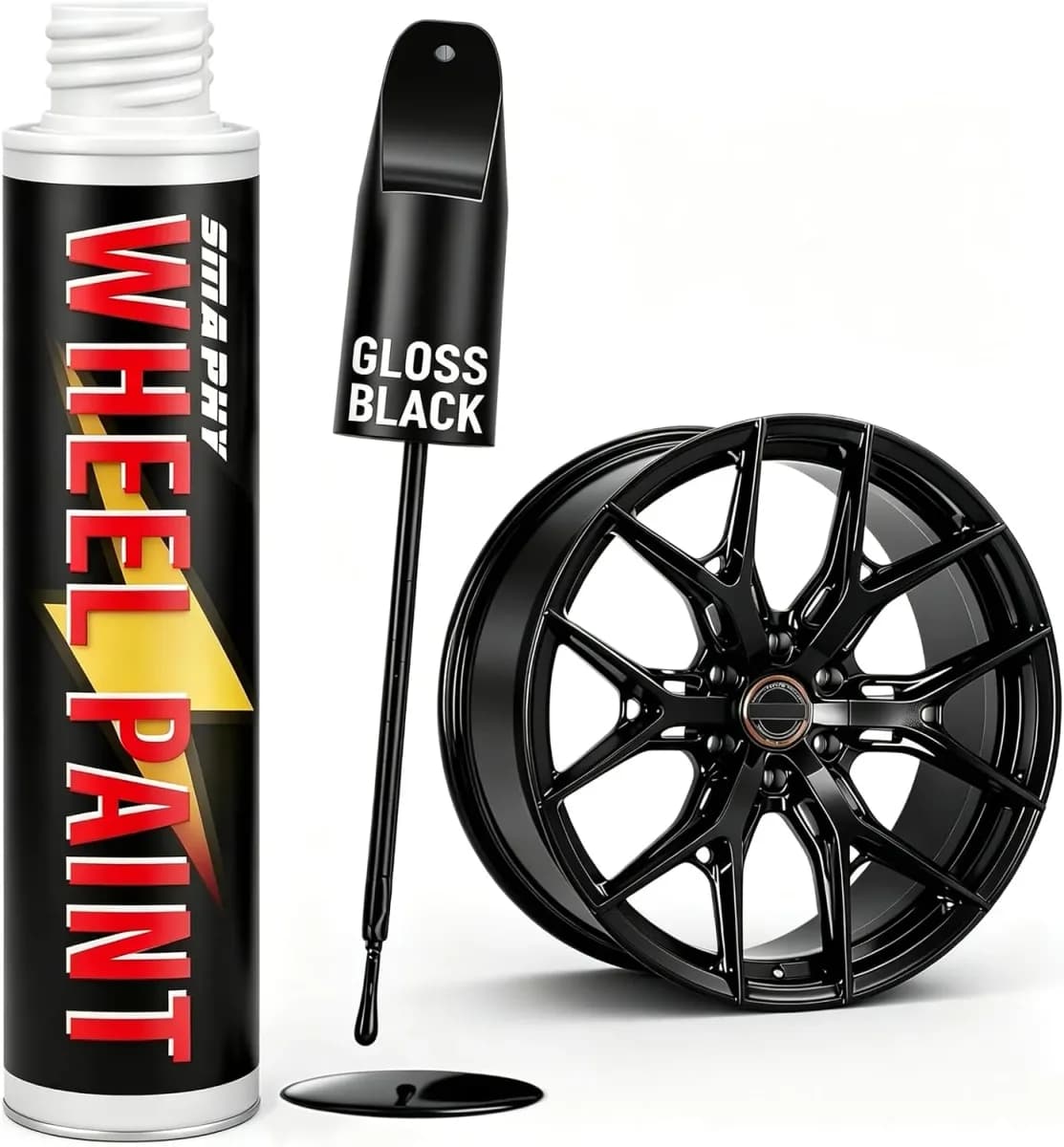 Gloss black rim touch up paint pen, main product view