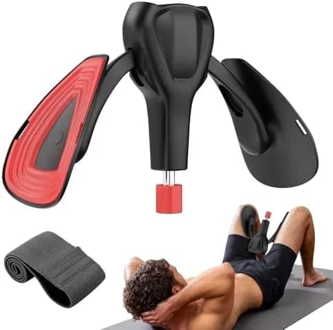 Pelvic floor trainer with cushioned plates and resistance knob